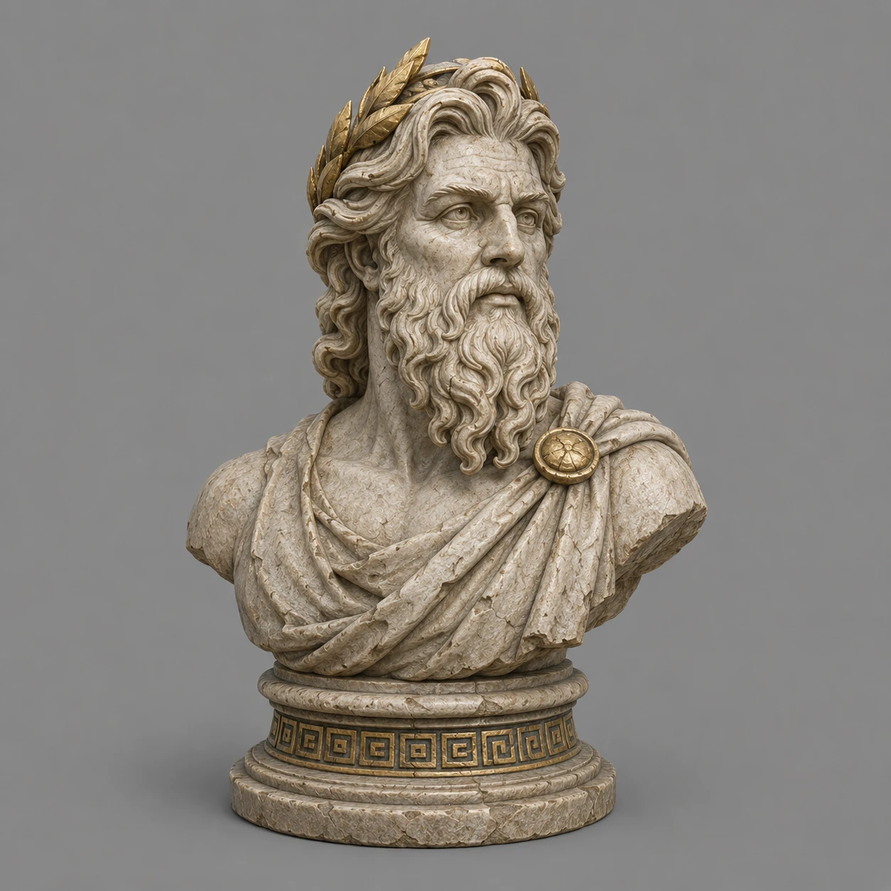 Zeus Bust, Greek Temple Relics